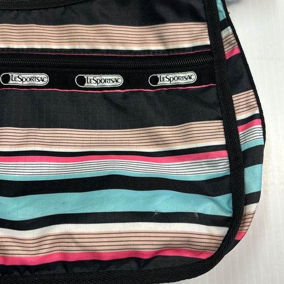 LeSportsac Classic Hobo Multi Colour Stripes Crossbody Bag - Picture 14 of 14